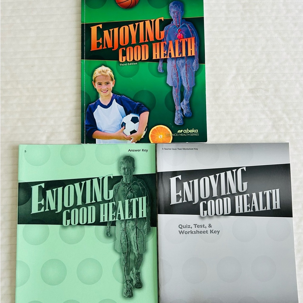 Abeka 5th Grade Health and Science Textbook and Answer Key Set - Green and Gray